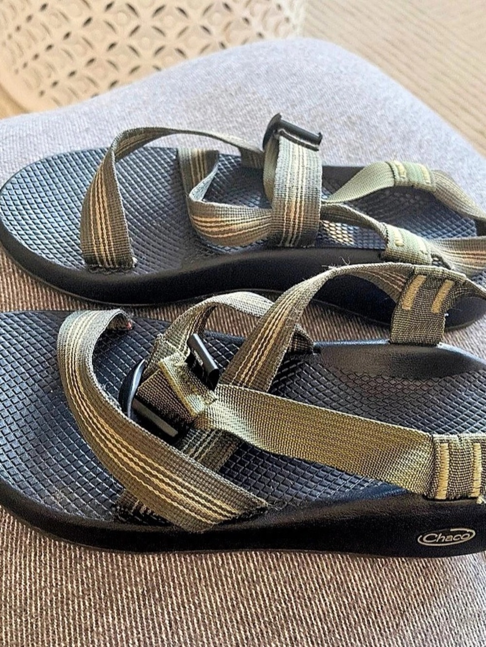 Chaco Z/1 Classic Sandals Striped Sport Sandals in Black & Green